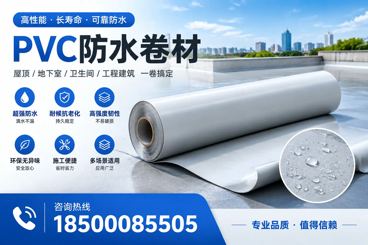 PVC防水卷材的防水效果评测，适合宜春的科学依据